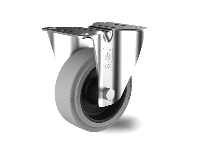 Gray-Elastic-Rubber-Fixed-Wheel-100mm-180kg