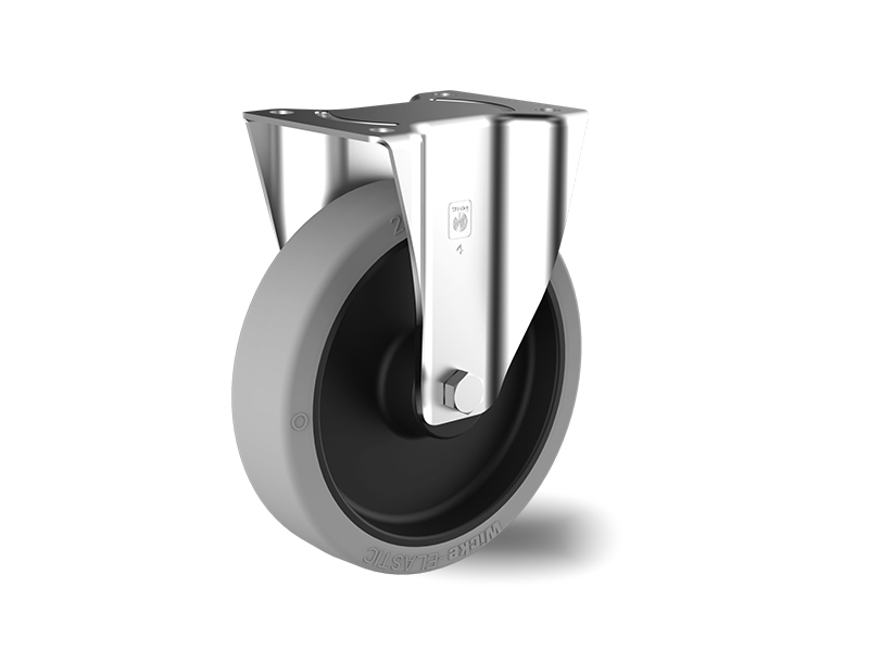 Gray-Elastic-Rubber-Fixed-Wheel-200mm-400kg