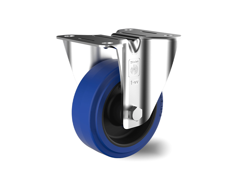 Blue-Elastic-Rubber-Fixed-Wheel-160mm-400kg