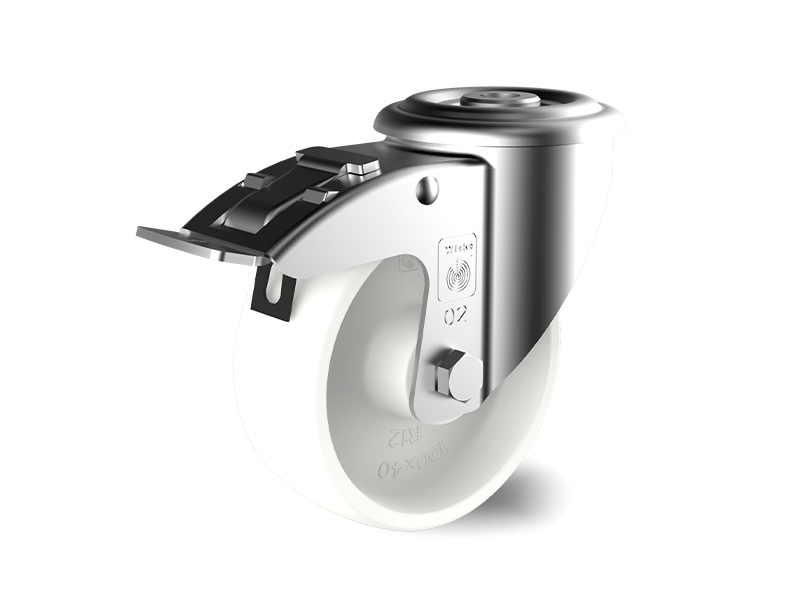 Stainless-Polyamide-Swivel-with-Brake-Wheel-100mm-200kg