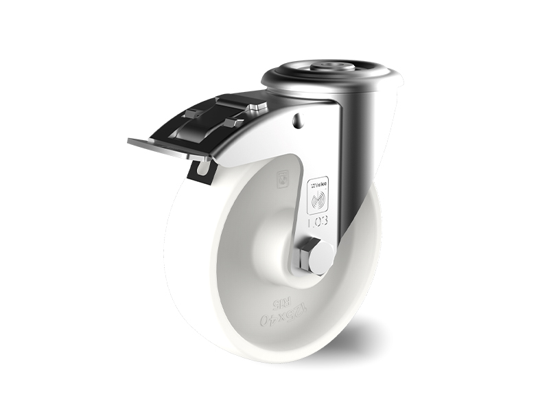Stainless-Polyamide-Swivel-with-Brake-Wheel-125mm-200kg
