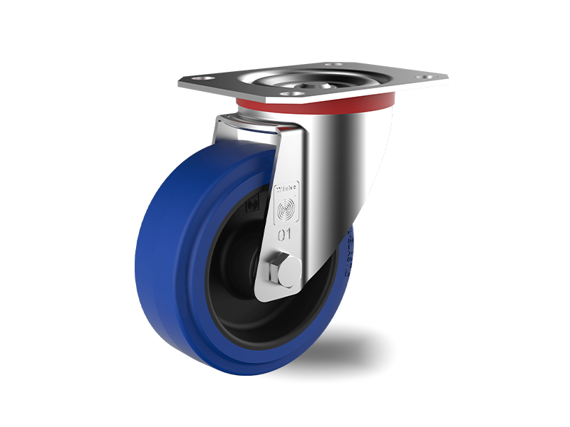 Blue-Elastic-Rubber-Swivel-Wheel-80mm-125kg